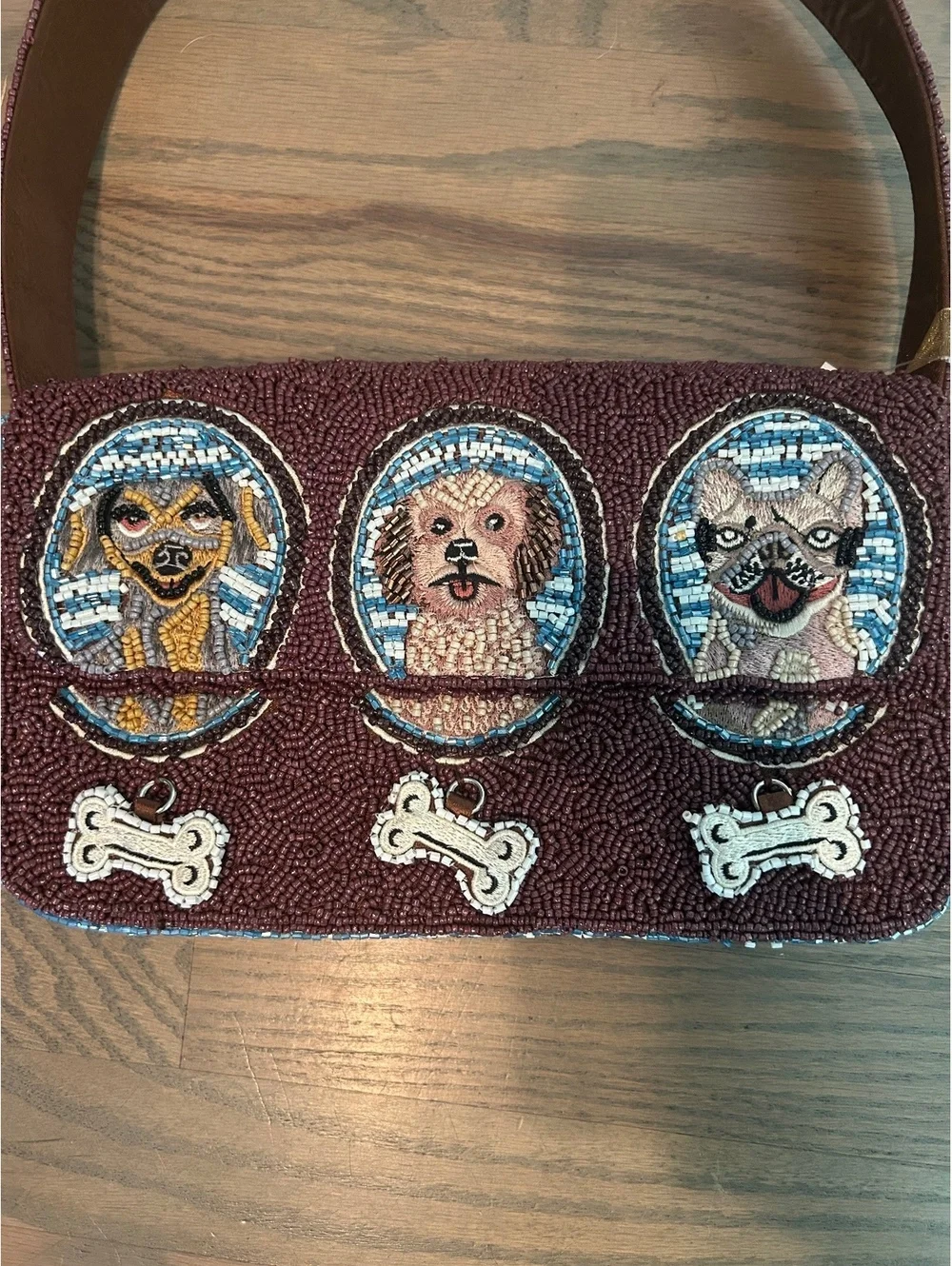 Beaded Dog Portrait Shoulder Bag from India to You